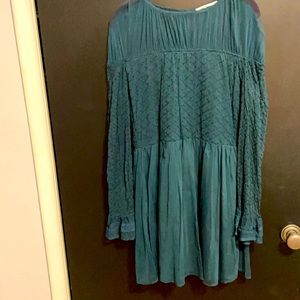 Tularosa teal blue babydoll dress
